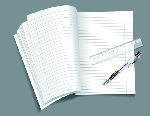 Vector set of Open notepad design elements 01