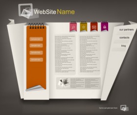 Set of Origami website template vector material 02