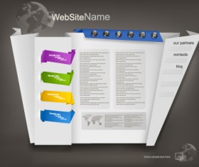 Set of Origami website template vector material 03