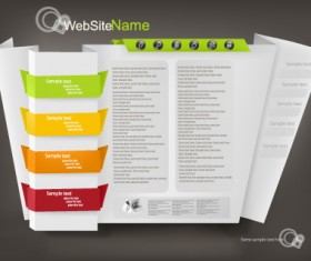 Set of Origami website template vector material 05