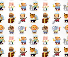 Set of Paisley baby patterns vector 01