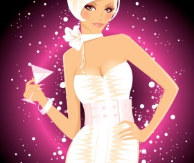Sexy Party girl design vector graphics 01