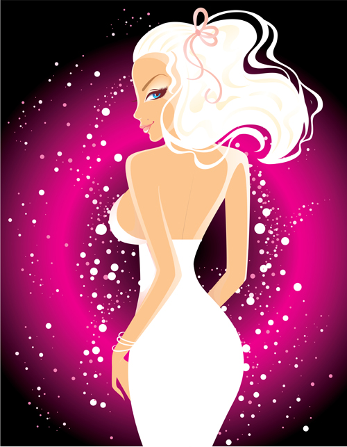 Sexy Party girl design vector graphics 02