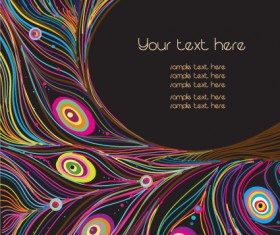 Vector set of Peacock feather background art 01