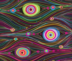 Vector set of Peacock feather background art 03