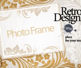 Vintage Photoframe design vector material 02