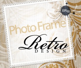 Vintage Photoframe design vector material 03