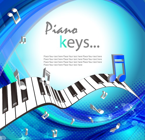 Set of Piano Backgrounds Vector graphics 01