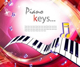 Set of Piano Backgrounds Vector graphics 02