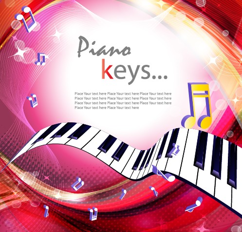 Set of Piano Backgrounds Vector graphics 02