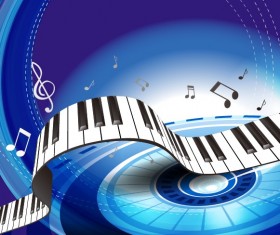 Set of Piano Backgrounds Vector graphics 01 free download