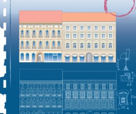 Set of Plans and construction project design vector material 02