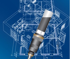 Set of Plans and construction project design vector material 03