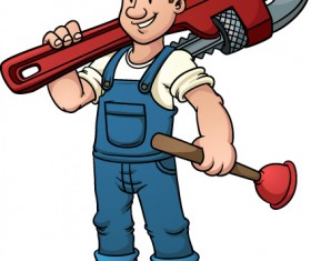 Funny Plumber design elements vector 03