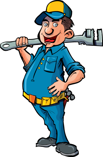 Funny Plumber design elements vector 04