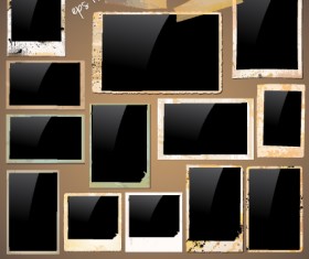 Set of Polaroid photo frames vector material 03