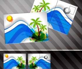 Creative Postcard design elements vector set 01