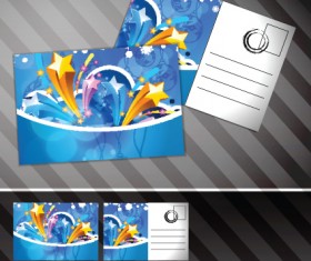 Creative Postcard design elements vector set 03
