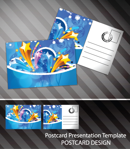 Creative Postcard design elements vector set 03