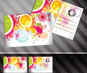 Creative Postcard design elements vector set 04