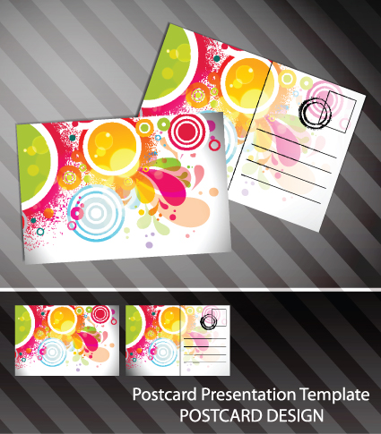 Creative Postcard design elements vector set 04