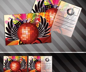 Creative Postcard design elements vector set 05