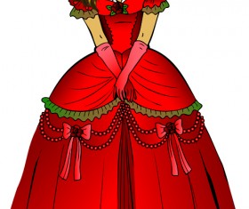 Set of Beautiful Princess vector graphics 01