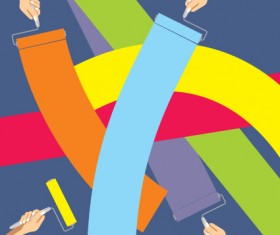 Elements of Promotional paint template vector 02