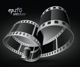 Elements of Realistic 3d film reel design vector set 01