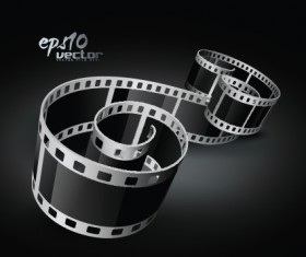 Elements of Realistic 3d film reel design vector set 02