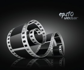 Elements of Realistic 3d film reel design vector set 03