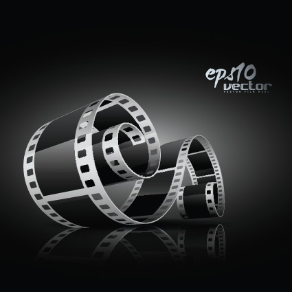 Elements of Realistic 3d film reel design vector set 03