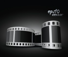 Elements of Realistic 3d film reel design vector set 04