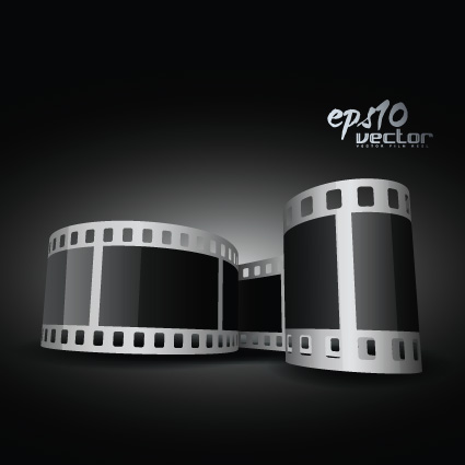 Elements of Realistic 3d film reel design vector set 04