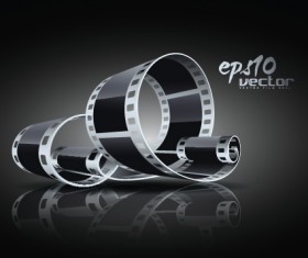 Elements of Realistic 3d film reel design vector set 05