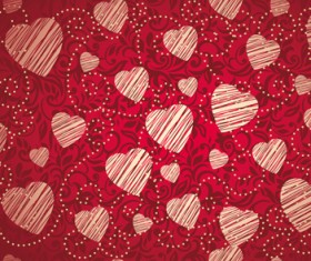 Red style Heart with Valentine Day vector 02