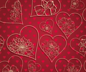 Red style Heart with Valentine Day vector 03