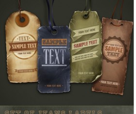 Elements of Retro Jeans Labels vector set 01
