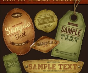 Elements of Retro Jeans Labels vector set 03