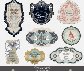 Set of Retro and vintage label vector graphics 01