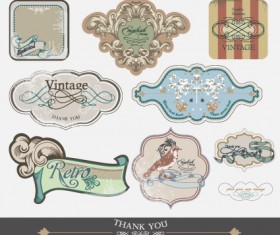 Set of Retro and vintage label vector graphics 02
