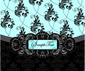 Retro dark Floral backgrounds vector 03