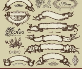 Set of Retro objects and elements vector art 05