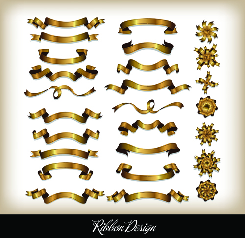 Set of Different Ribbon design vector 01