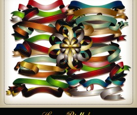 Set of Different Ribbon design vector 02