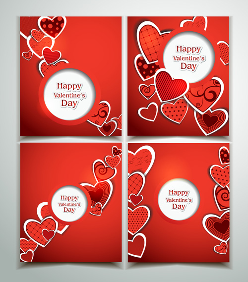 Romantic Happy Valentine day cards vector 18