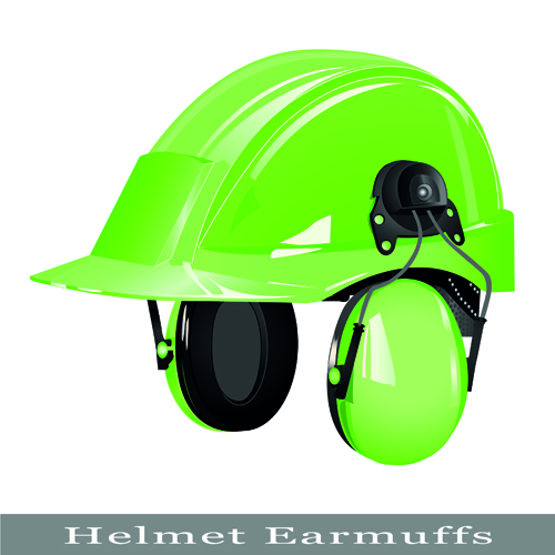 Different colored Safety helmet elements vector 03