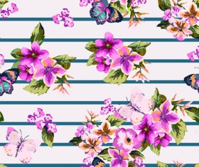 Seamless flowers pattern vector 02