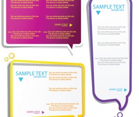 Color Hollow Speech Bubbles for text design vector 04