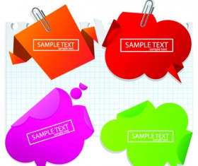 Set of Speech Bubbles cloud labels vector 01